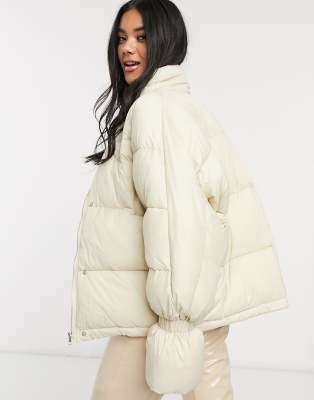 white short puffer jacket