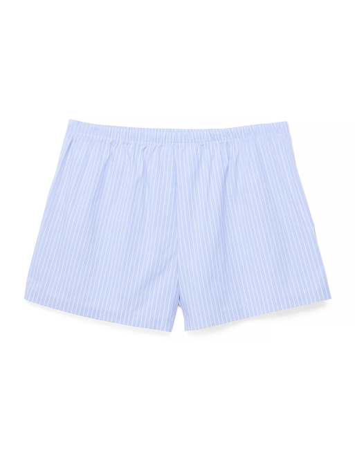 NA-KD - Short rayé en coton à taille élastique - Bleu et blanc, 5 de 5