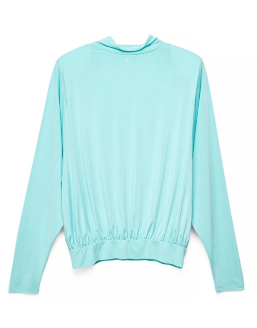 NA-KD Shoulder pad volume top in light blue, 4 of 5