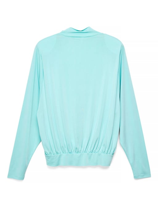 NA-KD Shoulder pad volume top in light blue, 5 of 5