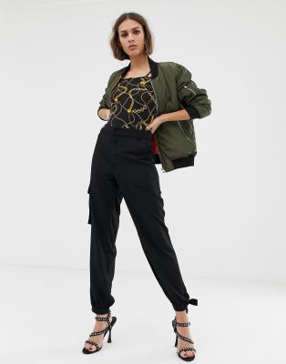 mint velvet satin cargo pants