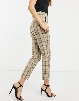 tartan trousers beige