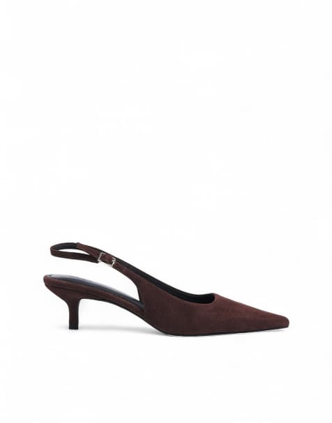 NA-KD Slingback-Pumps in dunklem Braun - view 1