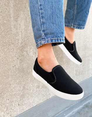 NA-KD slip on plimsolls in black