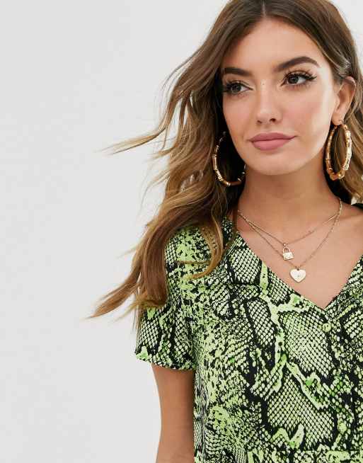 Short sleeve hotsell snake print dress