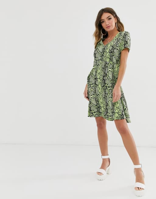 Snake print 2025 button dress