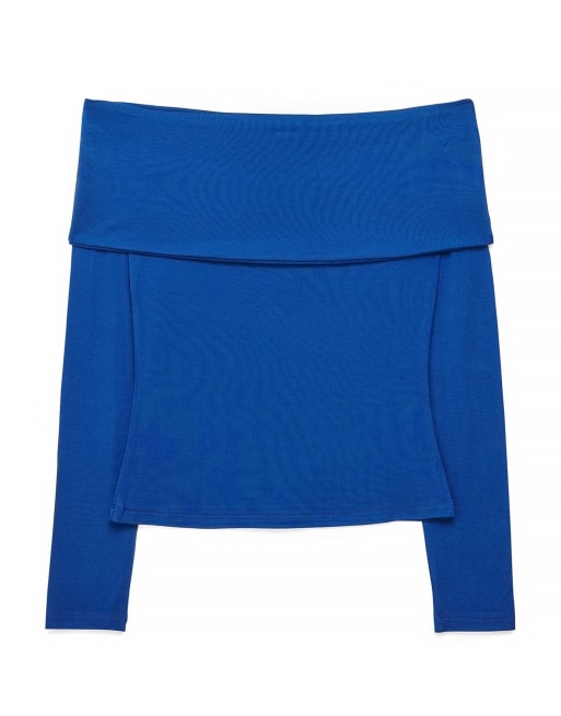 NA-KD Soft Line Langarmoberteil in Blau, 4 von 5