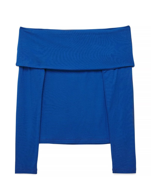 NA-KD Soft Line Langarmoberteil in Blau, 5 von 5
