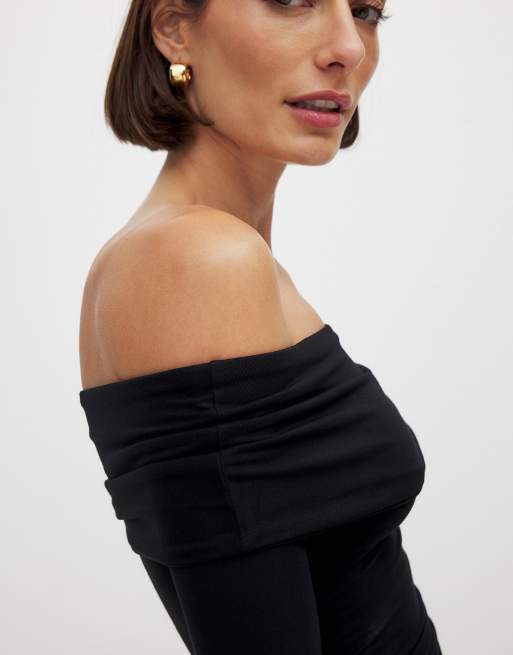 NA-KD Soft Line Langarmoberteil in Schwarz, 5 von 5