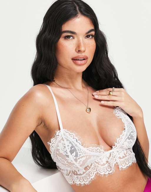 NA-KD – Spitzen-Bustier in Weiß