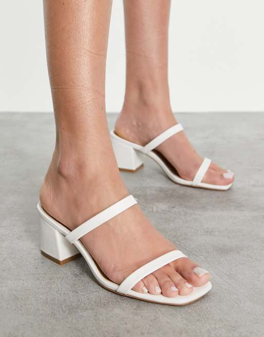 Square toe hot sale white sandals