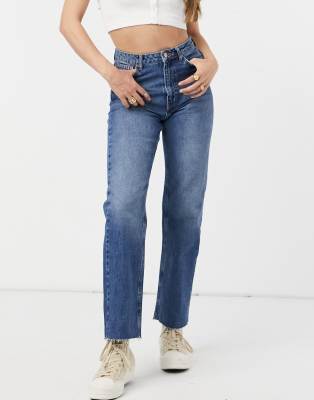 nakd raw hem straight leg jeans