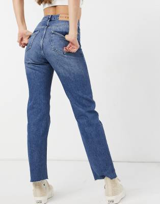 nakd raw hem straight leg jeans