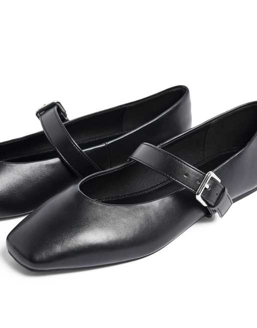 NA-KD Strap detail ballerinas in black, 4 of 5