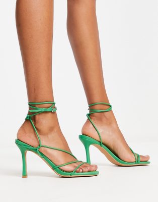 Na-kd Strappy Heeled Sandals In Green