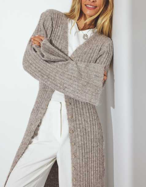 NA-KD Strick-Maxikleid mit Wollmix in Beige-Melange - view 1