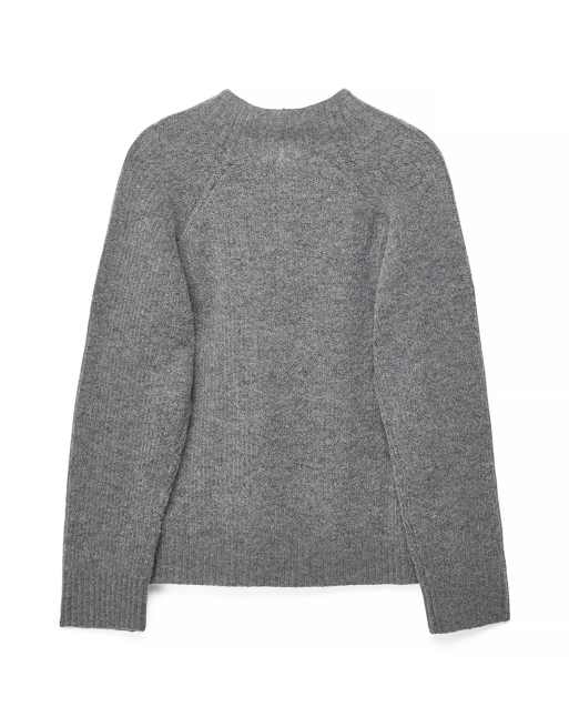 NA-KD Strickpullover mit Rollkragen aus Alpaka-Mix in Grau meliert, 5 von 5