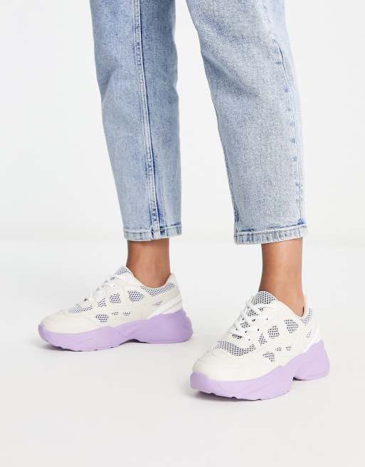 NA-KD structured  contrast trainers in lilac mix