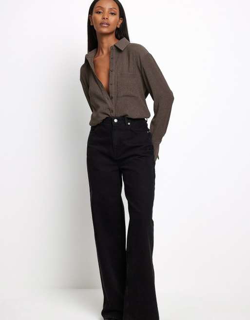 NA-KD Structured ls pocket shirt in brown, 3 of 5