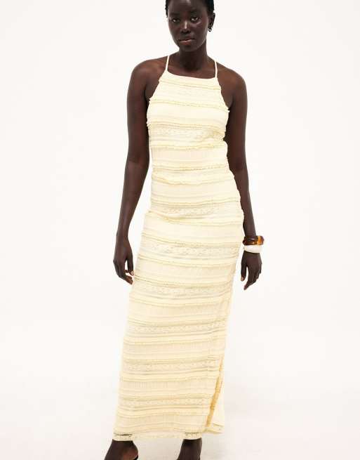 NA-KD Structured maxi dress in light yellow, 2 of 5