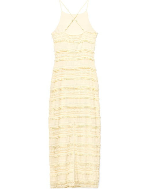 NA-KD Structured maxi dress in light yellow, 4 of 5