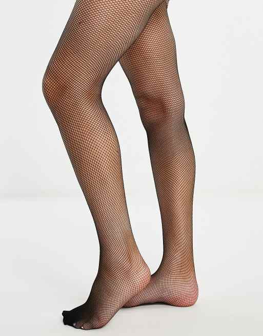 NA-KD – Strumpfhose aus grobmaschigem Netzstoff in Schwarz - BLACK