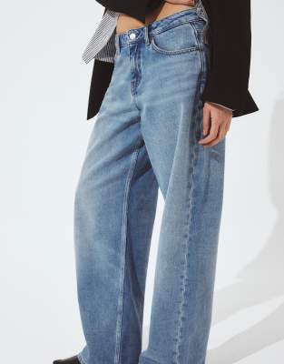 NA-KD - Studio - Jean baggy à taille basse - Bleu clair 42