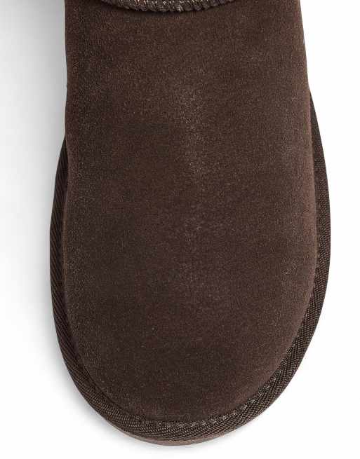 NA-KD Suede fur boots in dark brown, 4 of 4