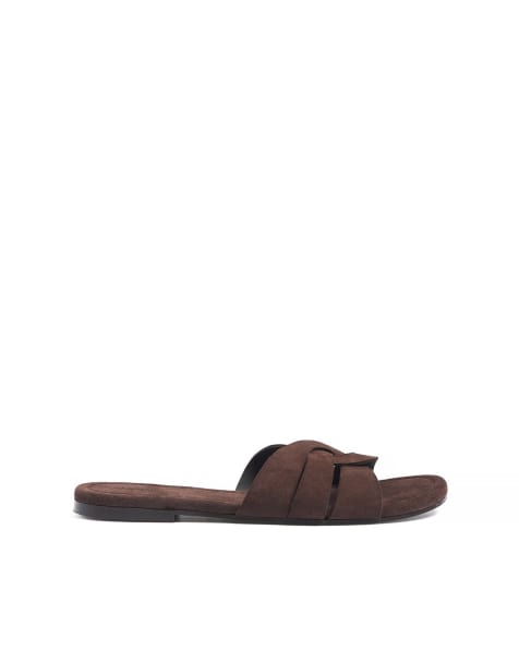 NA-KD Suede sandals in brown - view 1
