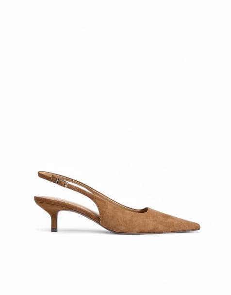 NA-KD Suede slingback pumps in tan - view 1