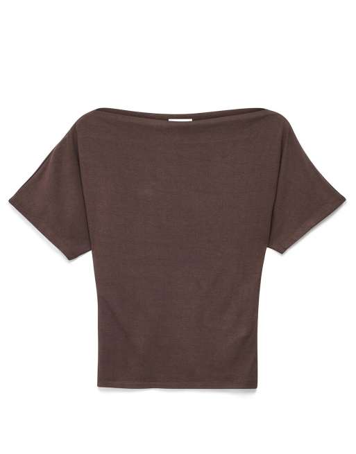 NA-KD t-shirt col bateau marron, 4 de 5