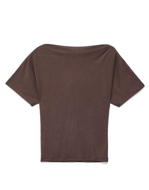 NA-KD t-shirt col bateau marron, 5 de 5