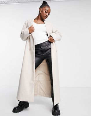 NA-KD tailored coat in off white