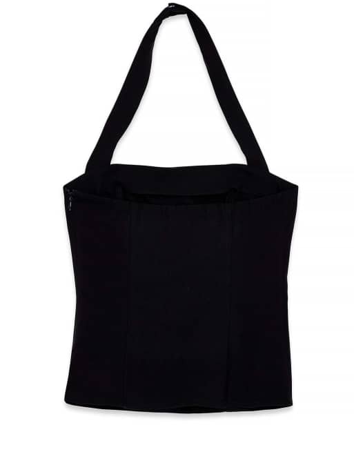 NA-KD Tailored halterneck corset top in black, 5 of 5