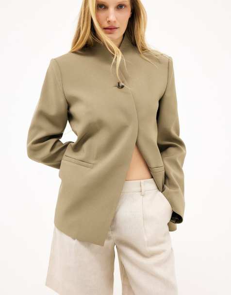 NA-KD Tailored linen shorts in beige - view 1