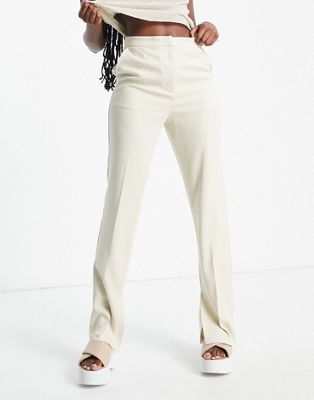 NA-KD mix tailored trousers in light beige - BEIGE - ASOS Price Checker