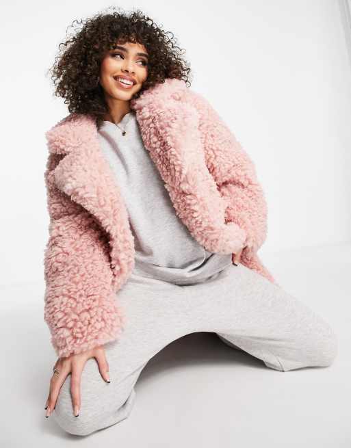 Pink coat clearance teddy