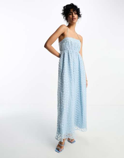 Dusty blue hotsell floral maxi dress