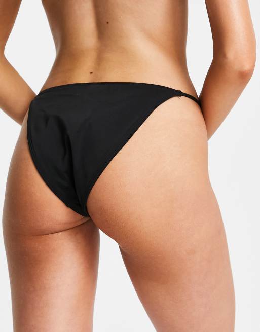 Thin strap cheap black bikini bottoms