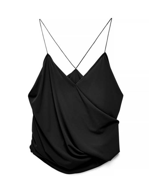 NA-KD Thin strap singlet in black, 4 of 5