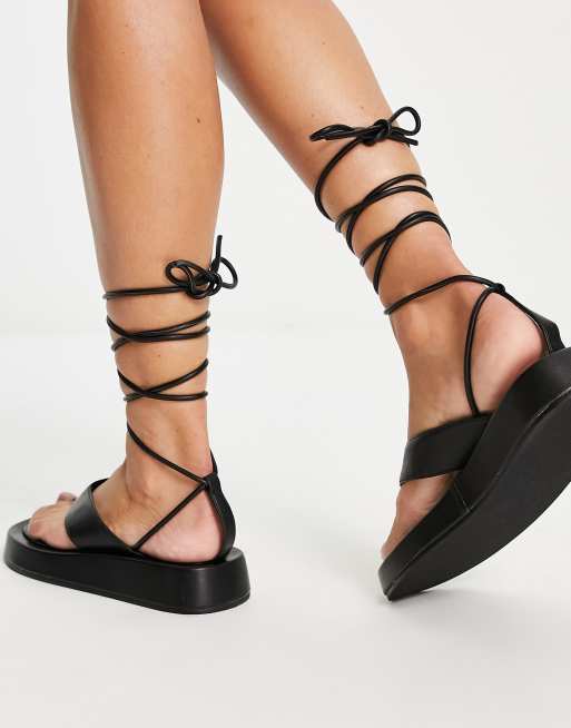 Leather thong sandals with best sale ankle strap