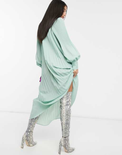 na kd pleated midi dress Pleated Midi Dress Green