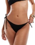 [NA-KD] NA-KD tie side bikini bottoms in black XL Black