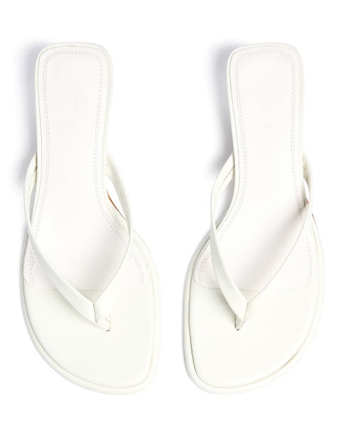 NA-KD - Tongs en cuir à talon - Blanc - view 1