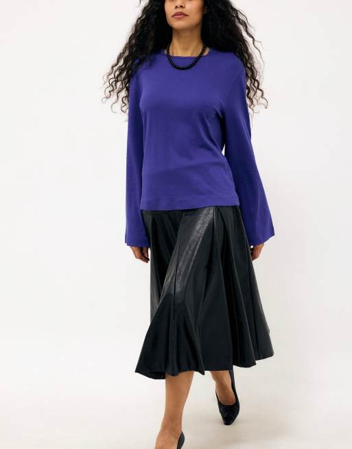NA-KD top à manches extra larges en cobalt, 3 de 3