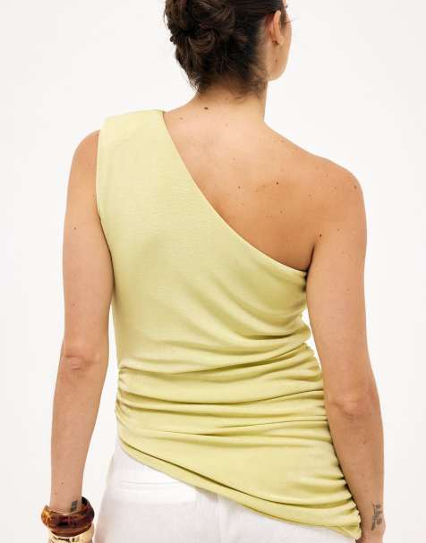 NA-KD - Top asymétrique brillant - Vert clair - view 1