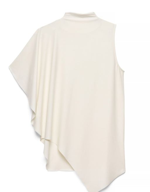 NA-KD - Top asymétrique en jersey - Blanc cassé, 4 de 5