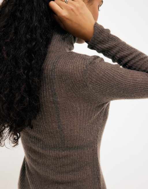NA-KD top boutonné en maille fine de laine en mauve, 2 de 5