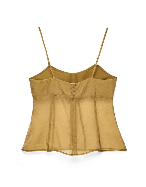 NA-KD - Top corset en organza - Vert, 5 de 5