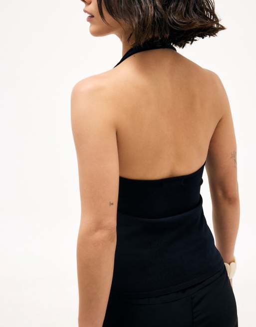 NA-KD - Top dos nu en maille - Noir, 3 de 5